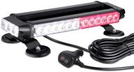 at-haihan magnetic led emergency strobe light bar for vehicles, trucks, and first responders – red/white color for volunteer firefighters and pov logo