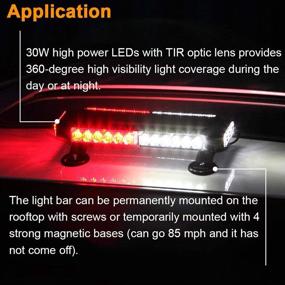 img 3 attached to AT-HAIHAN Magnetic LED Emergency Strobe Light Bar for Vehicles, Trucks, and First Responders – Red/White Color for Volunteer Firefighters and POV