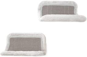 img 4 attached to Cat Wall Perches Floating Shelves Embrace Design Grey - Solid Wood Set of 2 by BIG NOSE