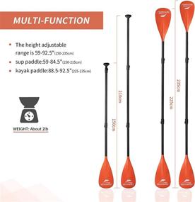 img 3 attached to BLISSWILL SUP Paddles - Adjustable Stand Up Paddle: 3-Piece/4-Piece Floating Alloy Portable Kayak Paddle