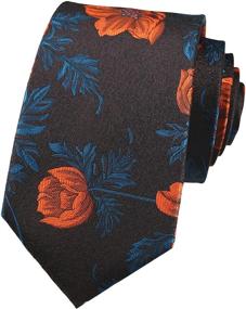 img 1 attached to Purple Floral Fashion Gentleman Necktie Men's Accessories for Ties, Cummerbunds & Pocket Squares