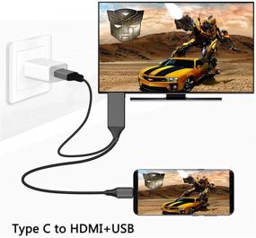 img 1 attached to USB C To HDMI Cable 4K Video Converter Type C HDMI Multiport AV Converter USB 3
