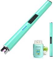 🔥 teal blue usb rechargeable lighter - multi-safety protection, arc plasma flameless, windproof electric candle lighter logo