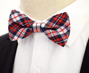 img 1 attached to 👔 Carahere Boy's Plaid Bow Ties - Handmade Accessories for a Trendy Look