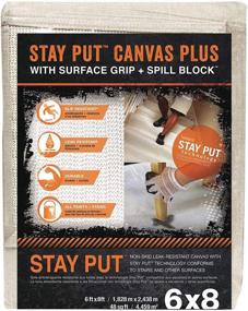 img 1 attached to 🛡️ Trimaco 04329 Slip Resistant Stay Put Canvas Plus Drop Cloth: 6ft x 8ft - Ultimate Floor Protection
