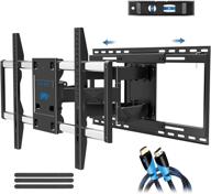 easy-centering sliding tv mount for 42-70 inch tvs, full motion wall 📺 mount for smart oled tvs - quick install on 16&#34;~24&#34; stud, extends to 19&#34; logo