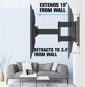 img 1 attached to Easy-Centering Sliding TV Mount for 42-70 Inch TVs, Full Motion Wall 📺 Mount for Smart OLED TVs - Quick Install on 16&#34;~24&#34; Stud, Extends to 19&#34;