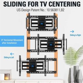 img 3 attached to Easy-Centering Sliding TV Mount for 42-70 Inch TVs, Full Motion Wall 📺 Mount for Smart OLED TVs - Quick Install on 16&#34;~24&#34; Stud, Extends to 19&#34;