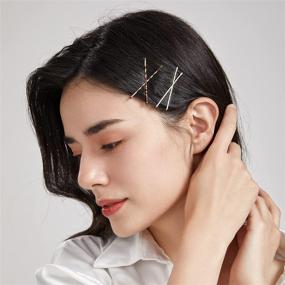 img 2 attached to Dofash 100Pcs Bobby Pins Hair Pins Steel Hair Clips 3.5Cm/1.38&#34; Hair Accessories With Gift Box For Girls (Blonde) - Enhance your SEO