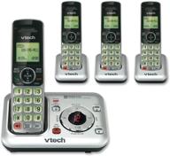 📞 vtech cs6429-4 4-handset dect 6.0 cordless phone: answering system, caller id | expandable up to 5 handsets | wall-mountable | silver/black logo
