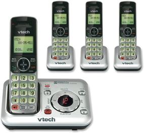 img 4 attached to 📞 VTech CS6429-4 4-Handset DECT 6.0 Cordless Phone: Answering System, Caller ID | Expandable up to 5 Handsets | Wall-Mountable | Silver/Black
