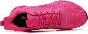 img 1 attached to Running Sneakers Breathable Walking Athletic Sports & Fitness