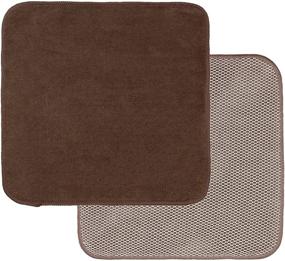 img 1 attached to Quick-Drying Microfiber Dish Cloths for Kitchen Cleaning - Lint Free Washcloths with Poly Scrub Side - Ultra Absorbent Dust Cloths - 12inch x 12inch - Pack of 8 (Brown)