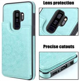 img 1 attached to 🌸 Stylish and Functional MMHUO Samsung Galaxy S9 Plus Case with Card Holder - Mint Floral Magnetic Flip Wallet Case for Women, Enhanced Protection for 6.2" Samsung Galaxy S9+
