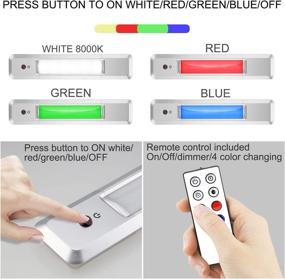 img 1 attached to 🔦 BIGMONAT Color Changing Remote Under Cabinet Lights - Battery Operated Bar Light with Dimmable Brightness, Timer - Perfect for Kitchen, Closet, Shelf, Stair