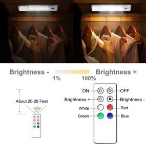 img 2 attached to 🔦 BIGMONAT Color Changing Remote Under Cabinet Lights - Battery Operated Bar Light with Dimmable Brightness, Timer - Perfect for Kitchen, Closet, Shelf, Stair