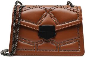 img 4 attached to 👜 Stylish Rivets Chain Small Shoulder Crossbody Messenger Bags: Chic Women's Purse & Handbags