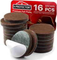 high-quality x-protector premium 16 thick 1/4” heavy duty felt furniture pads 2” for maximum protection! perfect felt pads 🛡️ for heavy furniture feet – top-rated wood floor protectors to prevent scratches and make furniture sliders easier. safeguard your hardwood floor! logo
