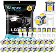 💡 набор из 30 теплых белых светодиодных ламп alopee: 194, t10, 168, 921, 2825, w5w - автомобильные светильники для салона, карты, двери и номерного знака - 5smd 5050 чипов - dc 12v логотип