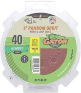 gator 4347 5-inch random orbit hook & loop red resin aluminum oxide sanding discs, 40 grit logo