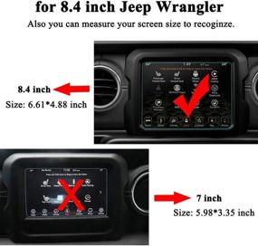 img 2 attached to 🔒 Всесторонняя защита для Jeep Wrangler 2018 2019: Защитное стекло BUENNUS для навигационного экрана 8,4 дюйма - закаленное стекло, противоцарапающее покрытие, легкая установка.