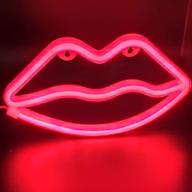 ausaye lip shape neon signs - battery/usb operated led neon sign 👄 light for children's gifts, girls' room decoration, thanksgiving day, christmas gift, table decoration (red) логотип