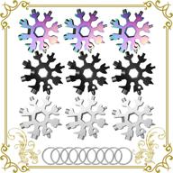 ❄️ snowflake multitool: 18-in-1 stainless steel snowflake multi-tool, bottle opener, screwdriver kit, wrench – perfect christmas gift logo