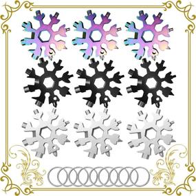 img 4 attached to ❄️ Snowflake Multitool: 18-in-1 Stainless Steel Snowflake Multi-Tool, Bottle Opener, Screwdriver Kit, Wrench – Perfect Christmas Gift
