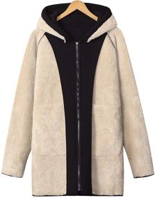img 3 attached to 🧥 Gihuo Long Sweatshirt with Sherpa Lining and Zip Hoodie, Ideal Women's Winter Coat