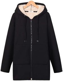 img 4 attached to 🧥 Gihuo Long Sweatshirt with Sherpa Lining and Zip Hoodie, Ideal Women's Winter Coat