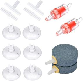 img 4 attached to 🐠 Pawfly Fish Tank Air Pump Accessories Set: 2 Air Stones, 2 Check Valves, 4 Connectors, and 6 Suction Cups