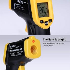 img 1 attached to 🌡️ High Precision Laser Thermometer Gun - Non-Contact Digital Infrared Thermometer -58℉~ 932℉ (-50℃ ~ 500℃) with Adjustable Emissivity - Ideal for Cooking, Air, Refrigerator, Freezer - Temperature Probe Included