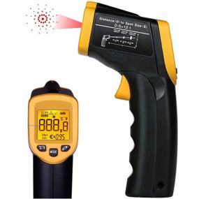 img 3 attached to 🌡️ High Precision Laser Thermometer Gun - Non-Contact Digital Infrared Thermometer -58℉~ 932℉ (-50℃ ~ 500℃) with Adjustable Emissivity - Ideal for Cooking, Air, Refrigerator, Freezer - Temperature Probe Included