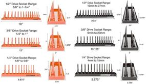 img 3 attached to 🔧 Эффективная организация гнезд с набором лотков для организации гнезд OEMTOOLS 22418 из 6 штук - вмещает 80 гнезд по SAE и 90 по метрике, гнезда глубокие и поверхностные, приводы 1/4", 3/8", 1/2" - оранжевые и черные.