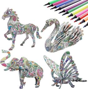 img 4 attached to 🎨 Vibrant Animals: Unleash Your Creativity with Coloring Puzzles and Painting