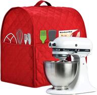 🍅 kitchenaid stand mixer cover - compatible with all tilt head & bowl lift models - pure cotton fabric with soft padding - fade and pilling resistant - fits 6-8 quart - red логотип