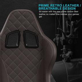 img 2 attached to 🪑 Ergonomic PC Gaming Chair with 3D Armrest, Vintage Style PU Leather Office Chair (Brown) - Symino