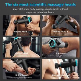 img 2 attached to 💪 Best Massage Gun for Athletes 2022 - Powerful Deep Tissue Muscle Massage Gun, Percussion Neck & Back Massager, Handheld Massager - Super Quiet, Multiple Heads, Adjustable Speeds & Modes - Blue Black