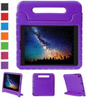 newstyle apple ipad air 2 case shockproof case light weight kids case super protection cover handle stand case for kids children for apple ipad air 2 (2014 released) - purple color logo