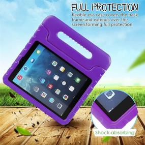 img 3 attached to NEWSTYLE Apple IPad Air 2 Case Shockproof Case Light Weight Kids Case Super Protection Cover Handle Stand Case For Kids Children For Apple IPad Air 2 (2014 Released) - Purple Color