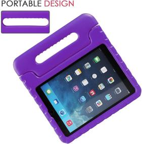 img 1 attached to NEWSTYLE Apple IPad Air 2 Case Shockproof Case Light Weight Kids Case Super Protection Cover Handle Stand Case For Kids Children For Apple IPad Air 2 (2014 Released) - Purple Color