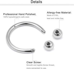 img 2 attached to 🔒 Pack of 12-20PCS 16G Twisted Spiral Barbell Hinged Segment Clicker Rings - Surgical Steel Lip Labret Hoop Rings for Cartilage, Helix, Daith, Tragus Piercing - Stylish Jewelry for Men and Women