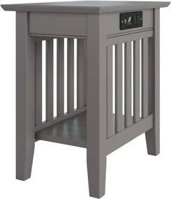 img 4 attached to 🔌 Atlantic Furniture Mission Chair Side Table: Grey Charging Station (22"x14")