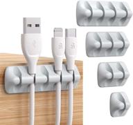 🔌 syncwire cable clips: 5 pack gray cord organizer for efficient cable management – ideal for home, office, cubicle, car, nightstand & desk accessories logo