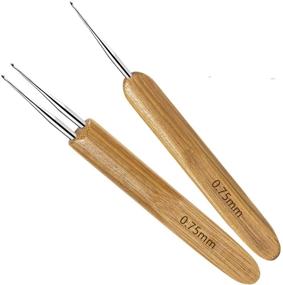 img 4 attached to 🔑 Инструмент для крючком вязания дредлоков: 2 шт. игла для переплетения 0.75 мм локов - для завязок волос, косичек и ремесла!
