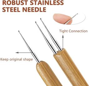 img 2 attached to 🔑 Инструмент для крючком вязания дредлоков: 2 шт. игла для переплетения 0.75 мм локов - для завязок волос, косичек и ремесла!