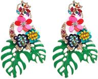 💐 lureme gorgeous colorful sequin flower floral leaf stud earrings for women/girls - er006023: enhance your style logo