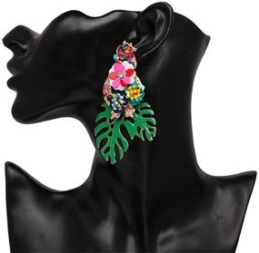 img 3 attached to 💐 Lureme Gorgeous Colorful Sequin Flower Floral Leaf Stud Earrings for Women/Girls - ER006023: Enhance Your Style