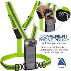 img 2 attached to 🏃 Athlé Reflective Vest with Phone Holder - Enhanced Visibility Gear for Safe Running, Jogging, Dog Walking, Biking, and Beyond