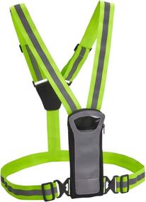 img 4 attached to 🏃 Athlé Reflective Vest with Phone Holder - Enhanced Visibility Gear for Safe Running, Jogging, Dog Walking, Biking, and Beyond